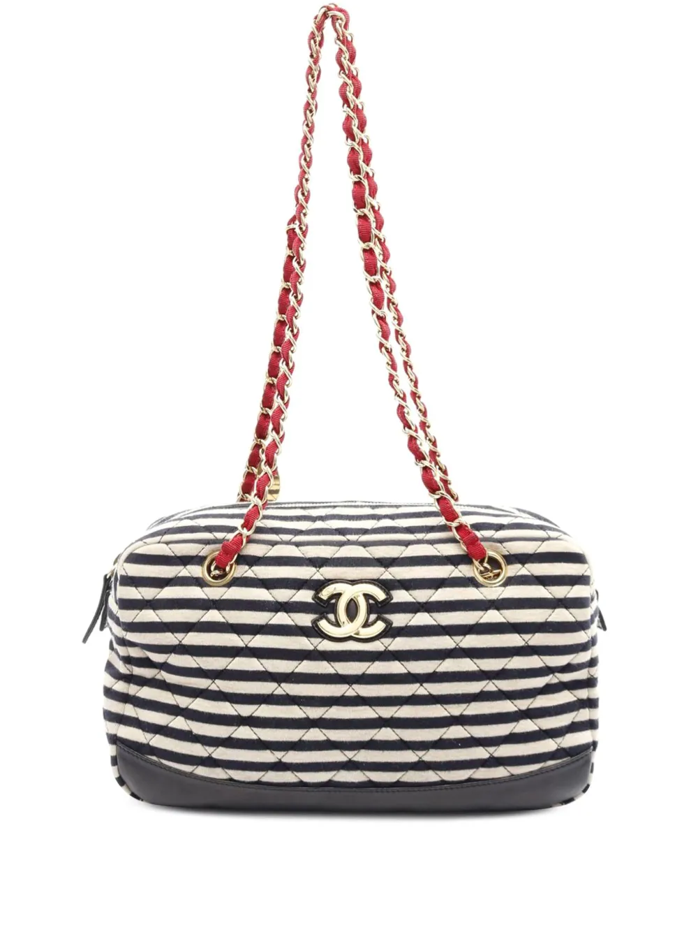 Pre-owned Chanel 2014 Quilted Jersey And Lambskin Coco Sailor Camera Bag Shoulder Bag