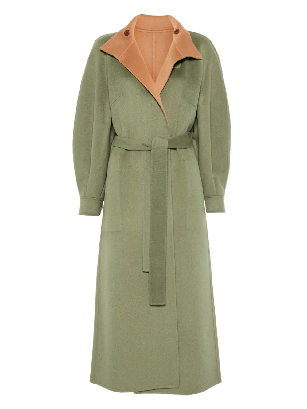 ALICIA AUDREY Olympia balloon-sleeve belted coat | Green | Image 1