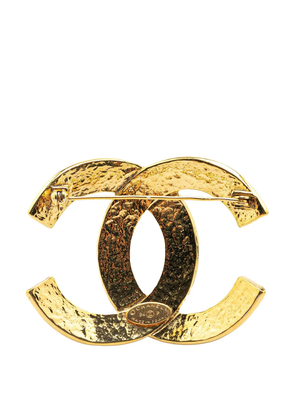 Pre-owned Chanel 1994 Gold Plated Cc Brooch Costume Brooch
