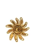 CHANEL Pre-Owned 1994 Gold Plated CC Sun Motif Brooch costume brooch