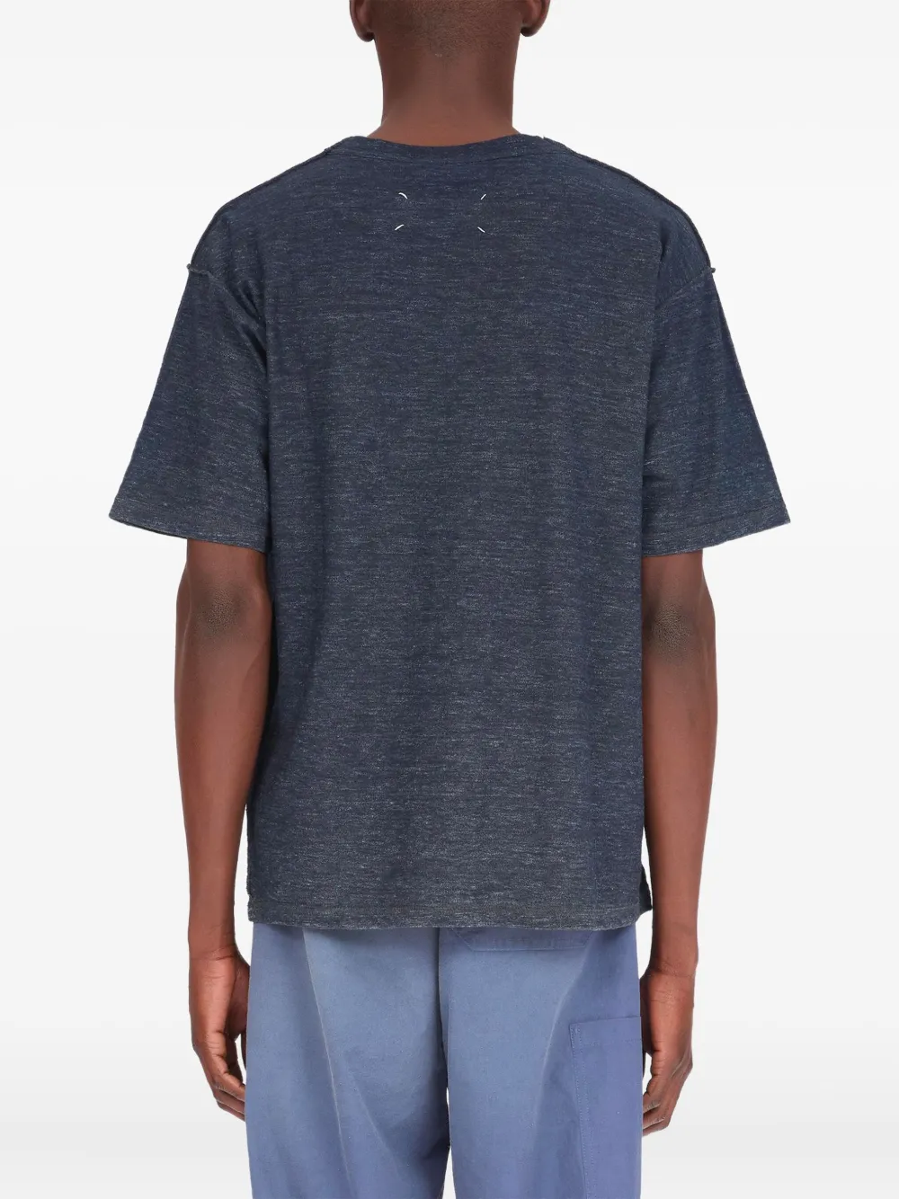 Maison Margiela T-shirt met kenmerkend vier stiksels - Blauw