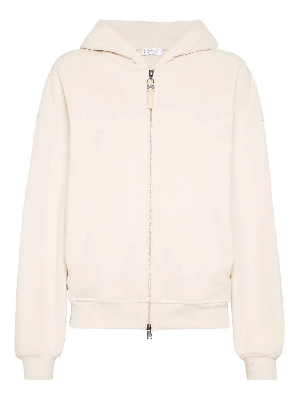 Brunello Cucinelli Zipped Hoodie In Neutral