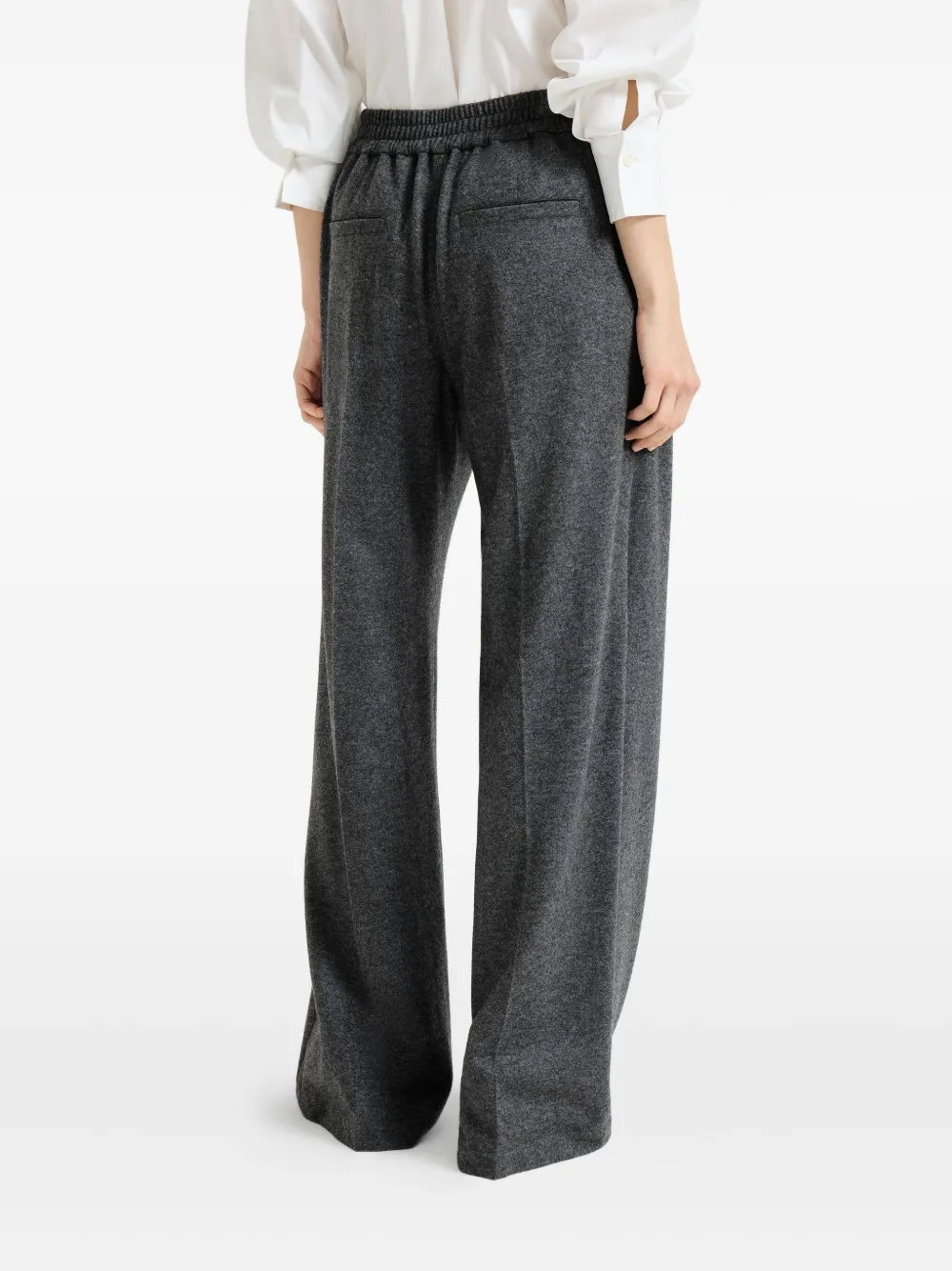 Brunello Cucinelli Cashmere Jersey Trousers In Gray