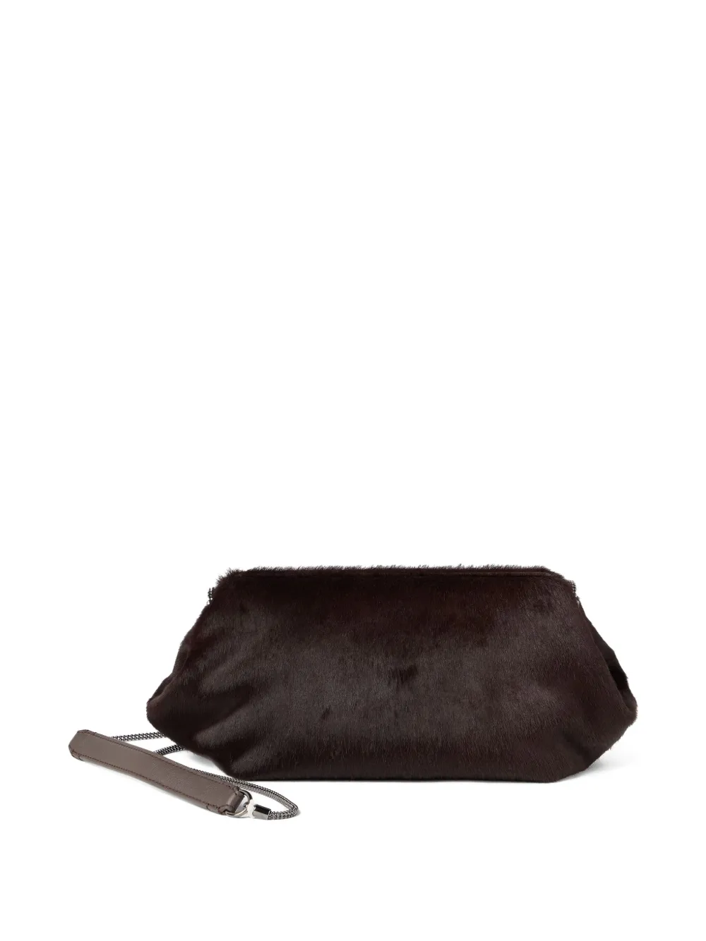 Brunello Cucinelli Clutch met kalfshaar Bruin
