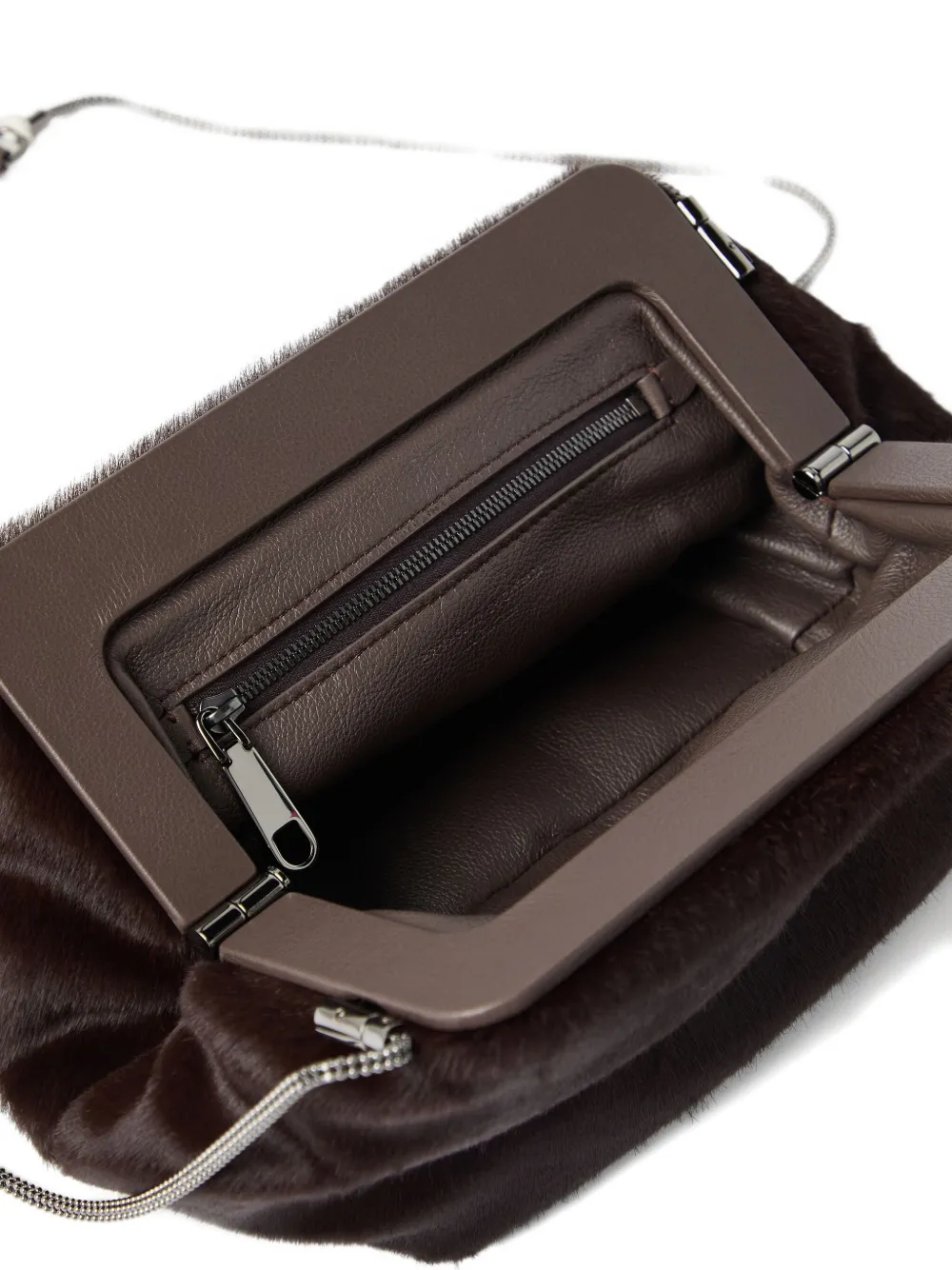 Brunello Cucinelli Clutch met kalfshaar Bruin