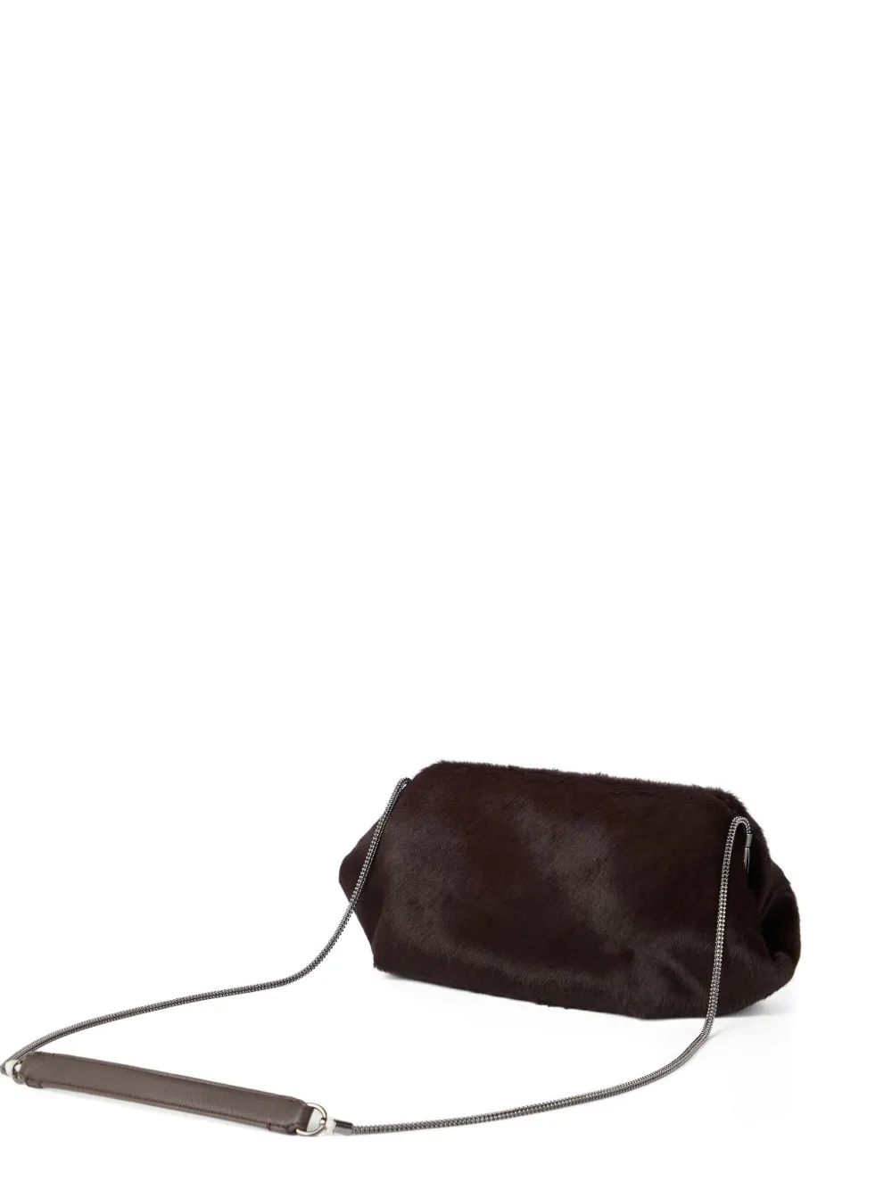 Brunello Cucinelli Clutch met kalfshaar Bruin