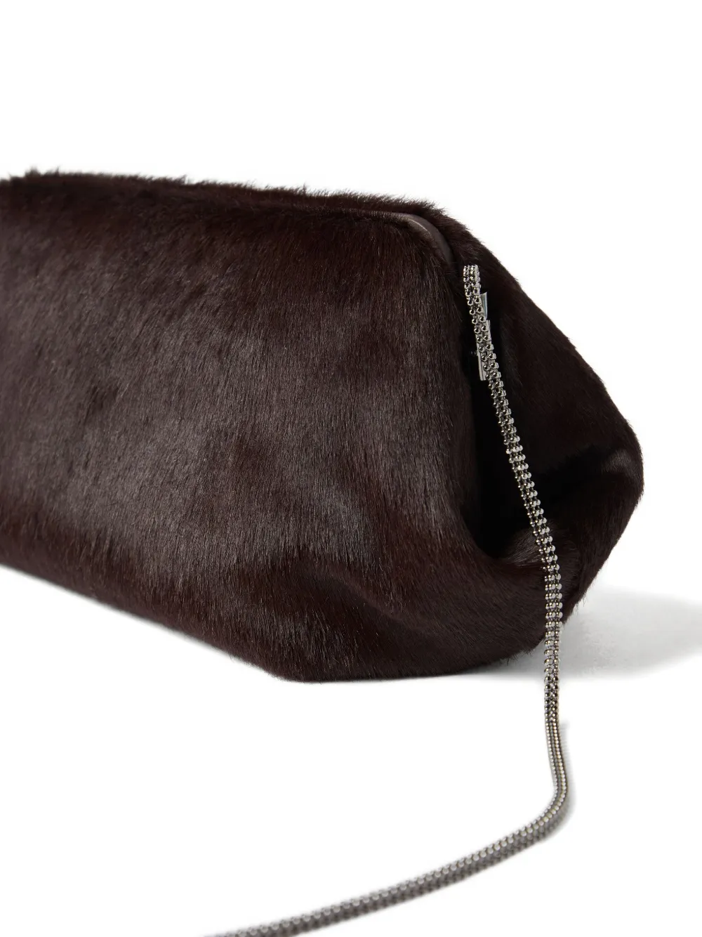 Brunello Cucinelli Clutch met kalfshaar Bruin