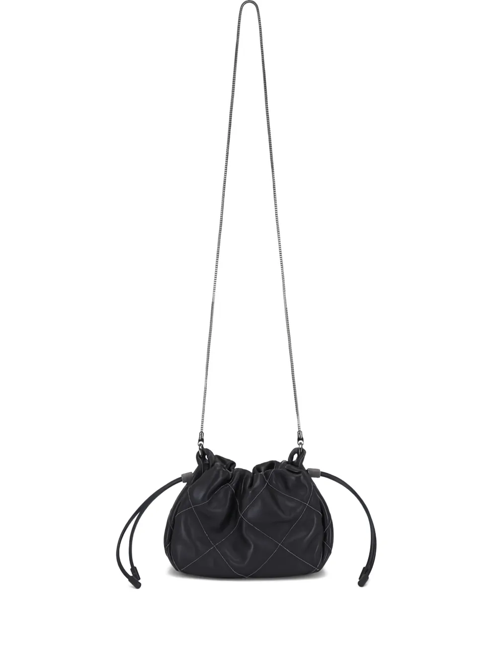 Brunello Cucinelli Borsa trapuntata con coulisse - Nero