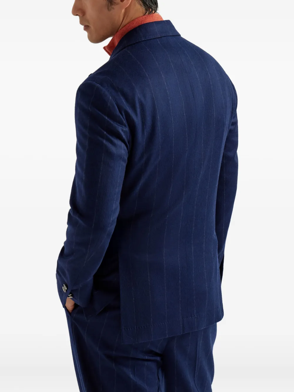 Brunello Cucinelli Blazer met krijtstreep Blauw
