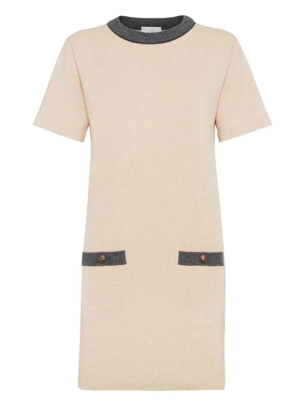 Brunello Cucinelli pocket trim mini dress | Neutrals | Image 1