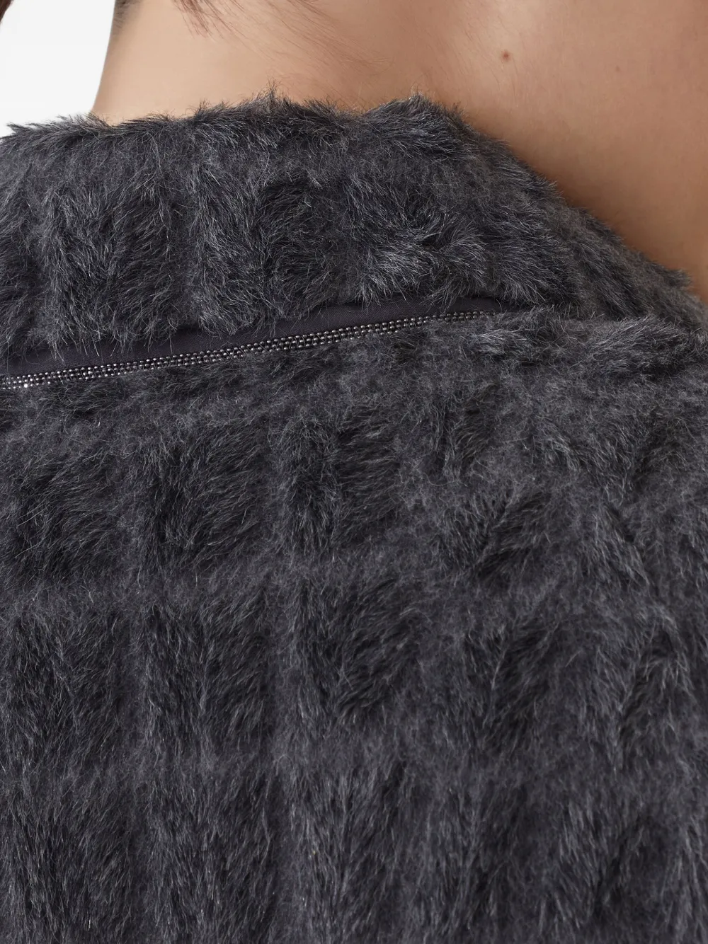 Brunello Cucinelli Jas met krokodillen-reliëf Grijs