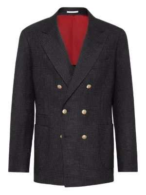 Brunello Cucinelli ストライプ ダブルジャケット | グレー | FARFETCH JP