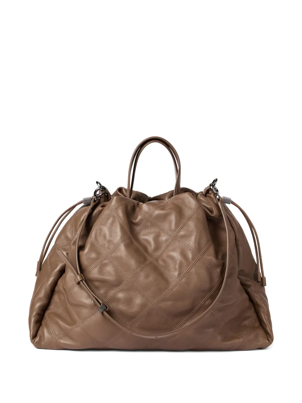 Brunello Cucinelli Mellow grote shopper Bruin