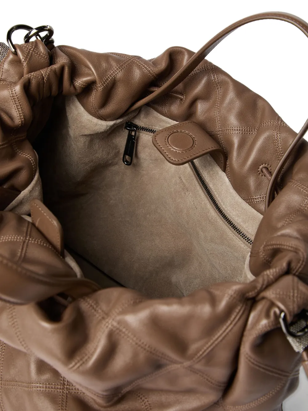 Brunello Cucinelli Mellow grote shopper Bruin