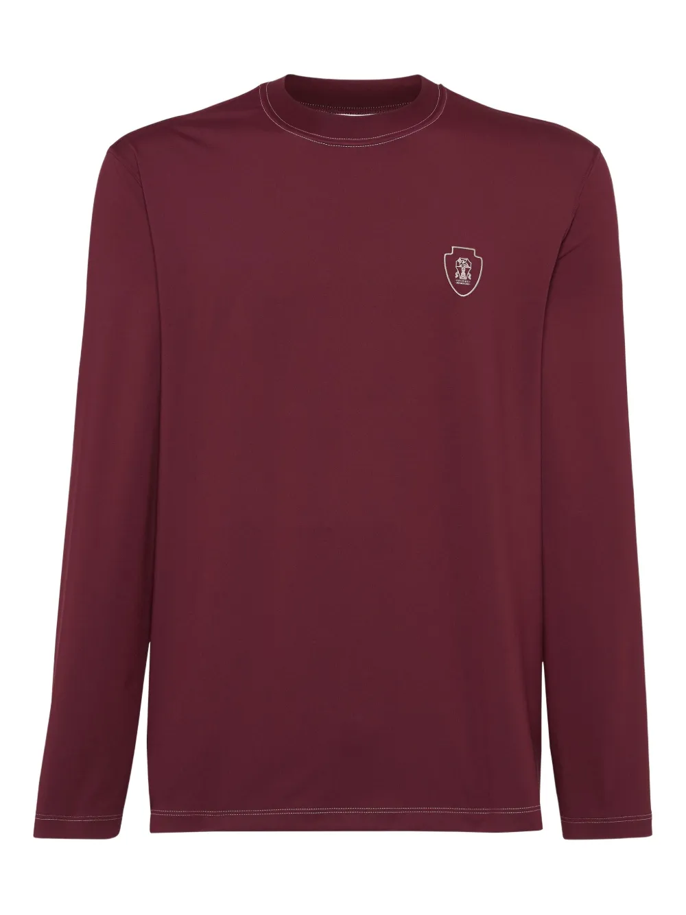 Brunello Cucinelli T-shirt met geborduurd logo Rood
