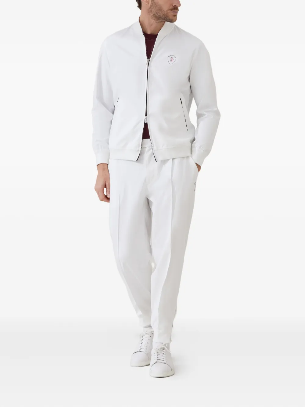 Brunello Cucinelli Jack met logoplakkaat Wit