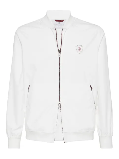 Brunello Cucinelli logo-plaque zip-up jacket