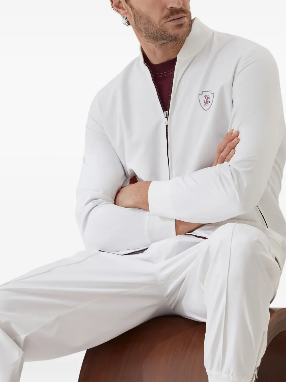 Brunello Cucinelli Jack met logoplakkaat Wit