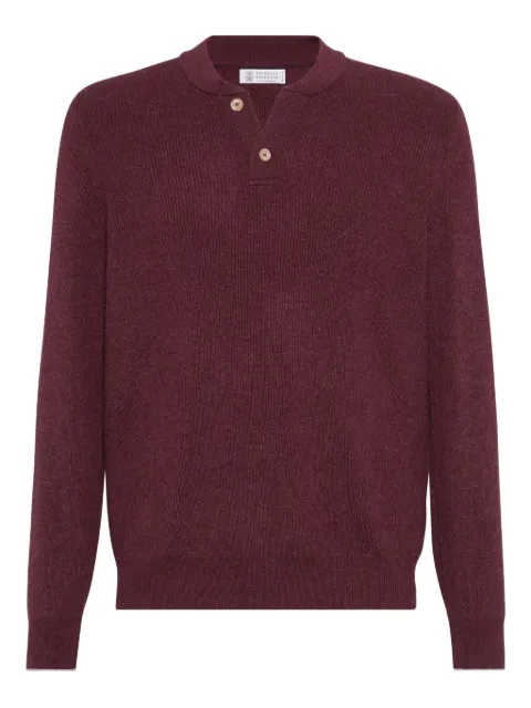Brunello Cucinelli ribbed henley sweater