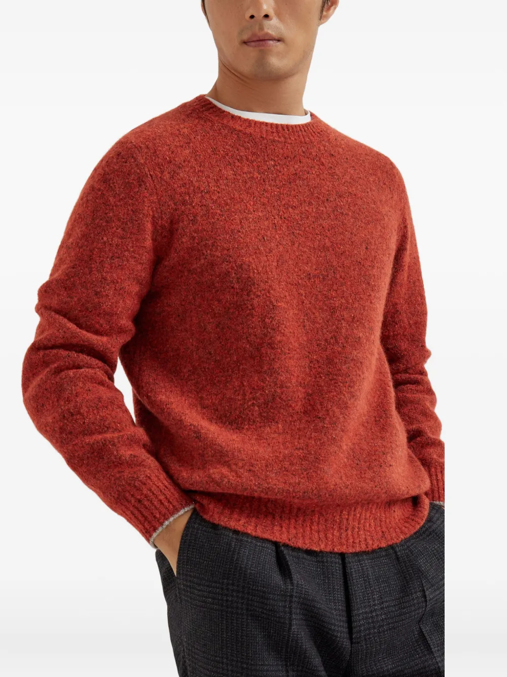 Brunello Cucinelli Trui met ronde hals Oranje