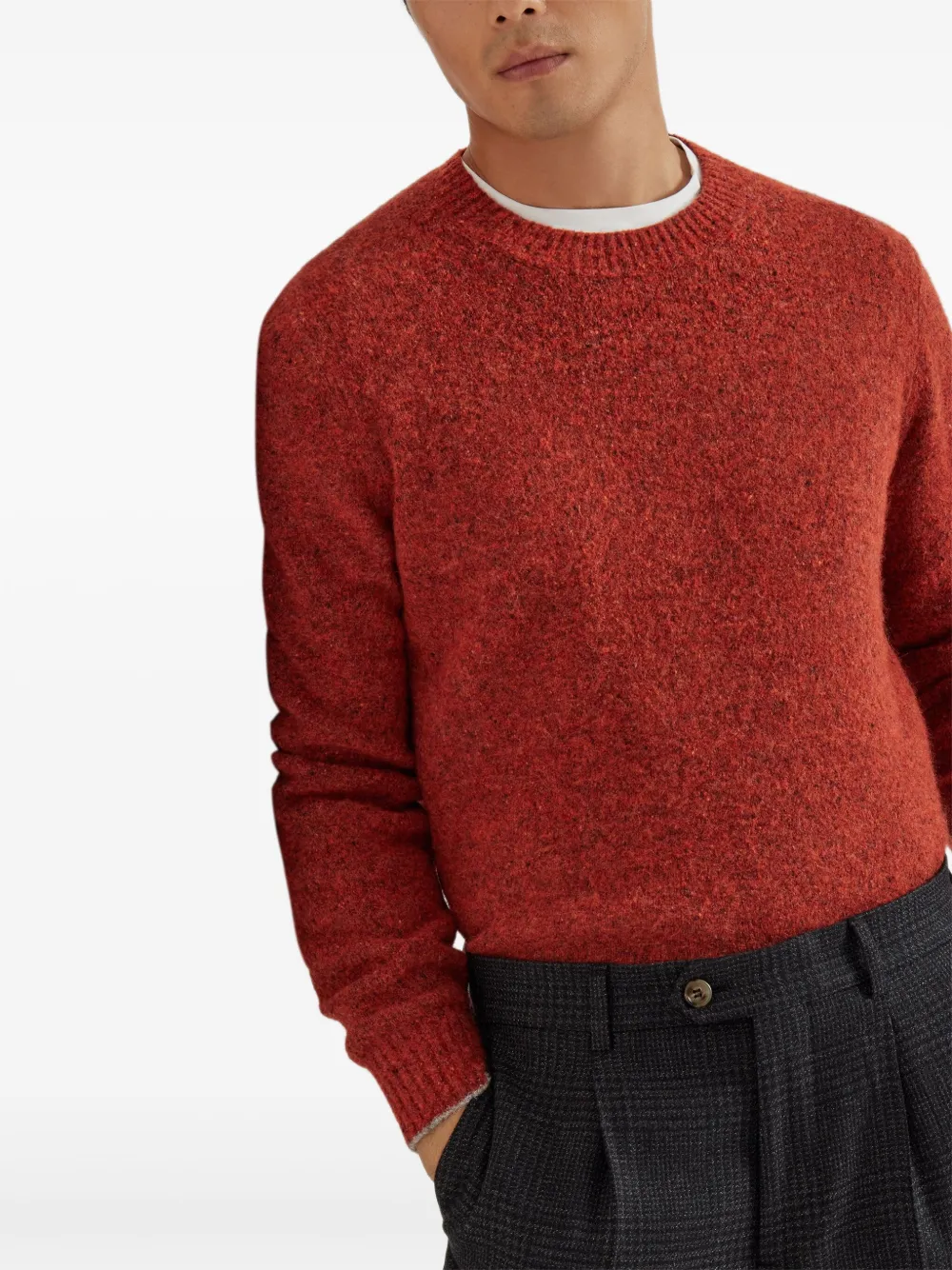 Brunello Cucinelli Trui met ronde hals Oranje
