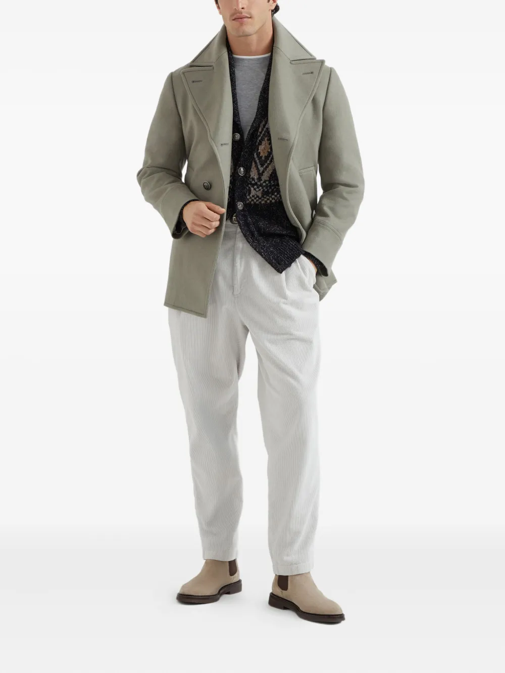 Brunello Cucinelli Vest met sjaalkraag en patroon Zwart