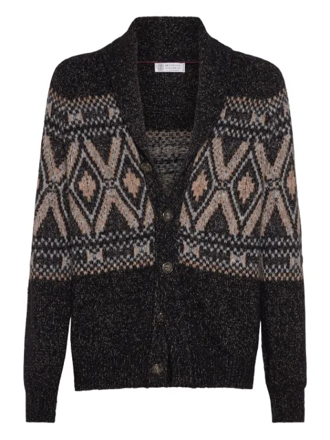 Brunello Cucinelli shawl-collar patterned cardigan