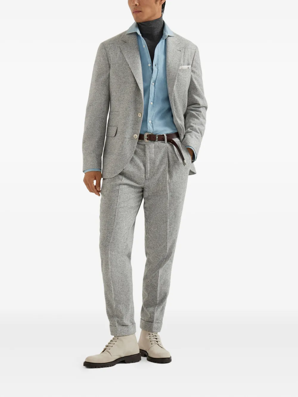 Brunello Cucinelli Top met col Grijs