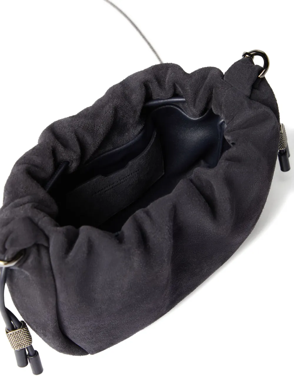 Brunello Cucinelli drawstring suede bucket bag Blauw