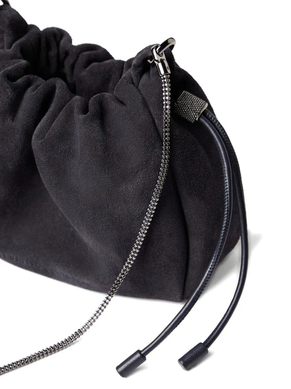 Brunello Cucinelli drawstring suede bucket bag Blauw