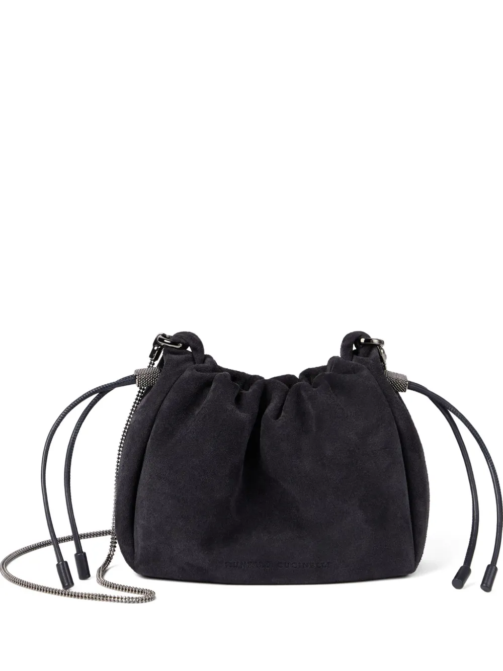 Brunello Cucinelli drawstring suede bucket bag Blauw