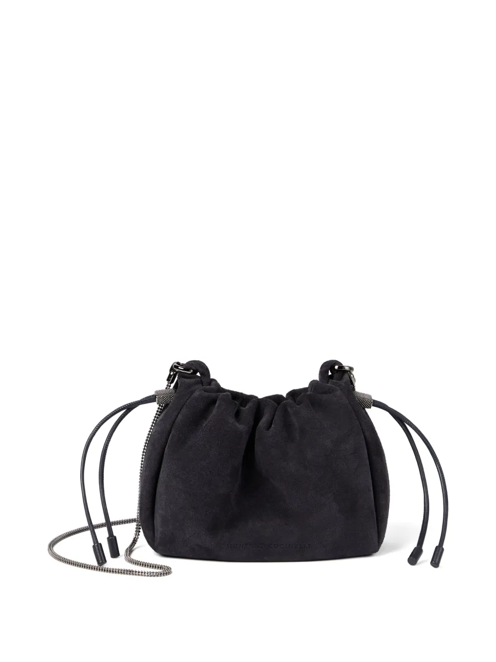 Brunello Cucinelli drawstring suede bucket bag Blauw