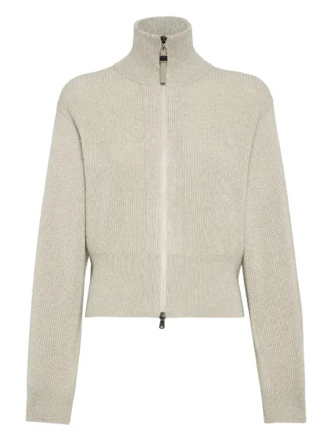 Brunello Cucinelli ribbed zip-front sweater