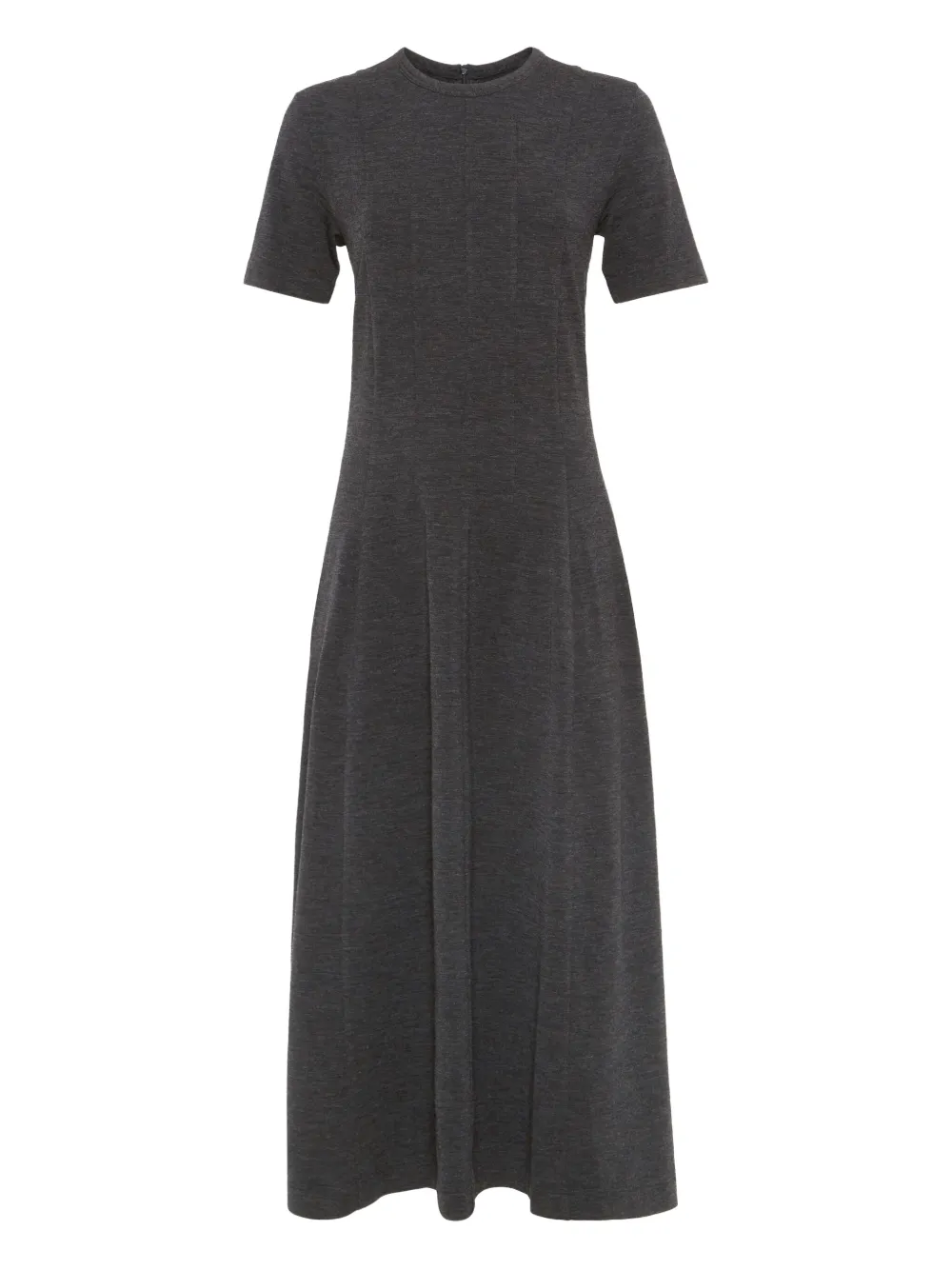 Brunello Cucinelli Short-sleeve Jersey Midi Dress In Gray