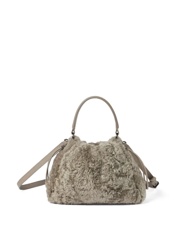 Brunello Cucinelli Shearling Tote Bag Neutrals FARFETCH IN