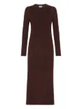 Brunello Cucinelli sequined cable-knit midi dress - Brown