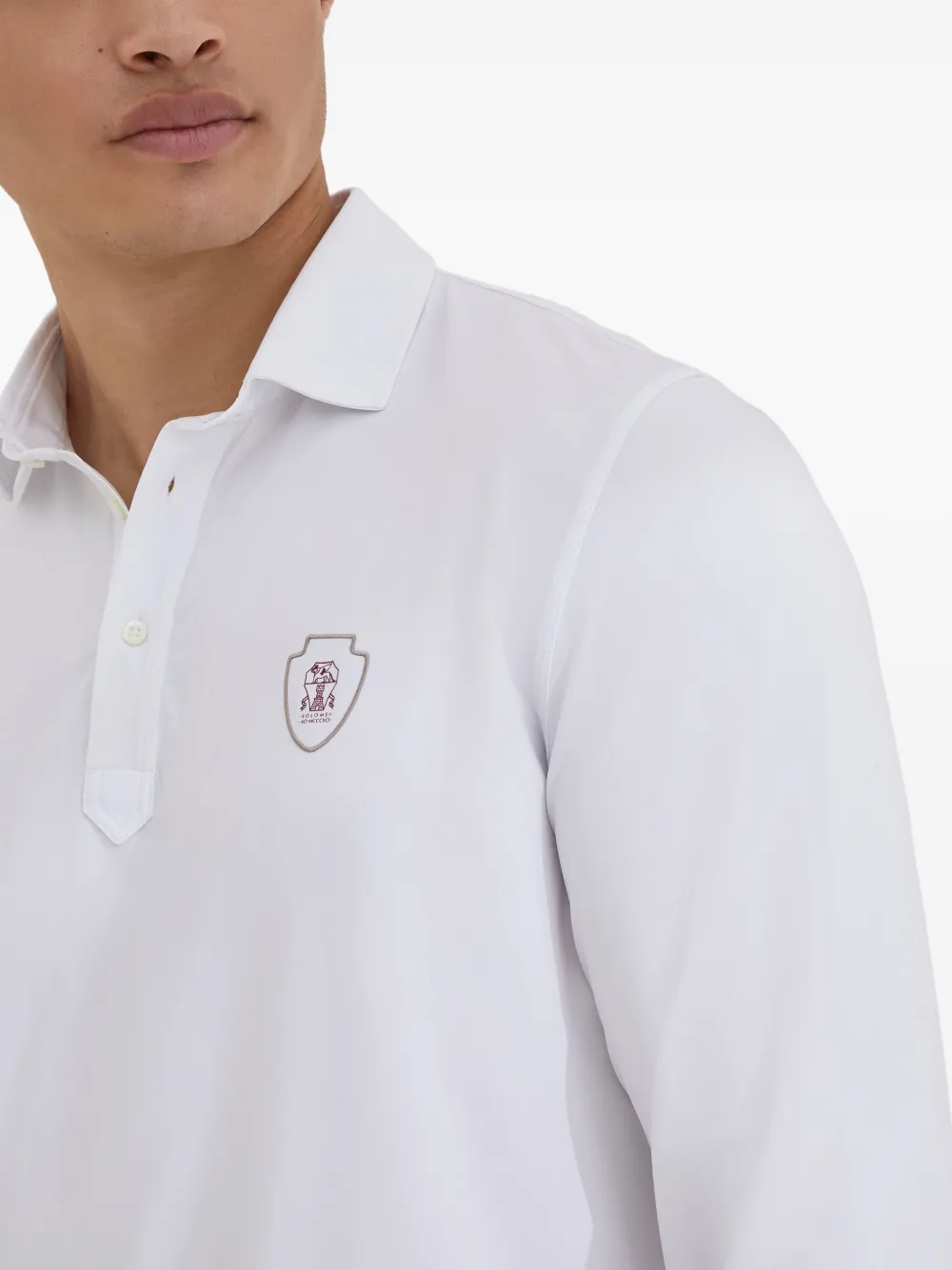 Brunello Cucinelli Poloshirt met lange mouwen Wit