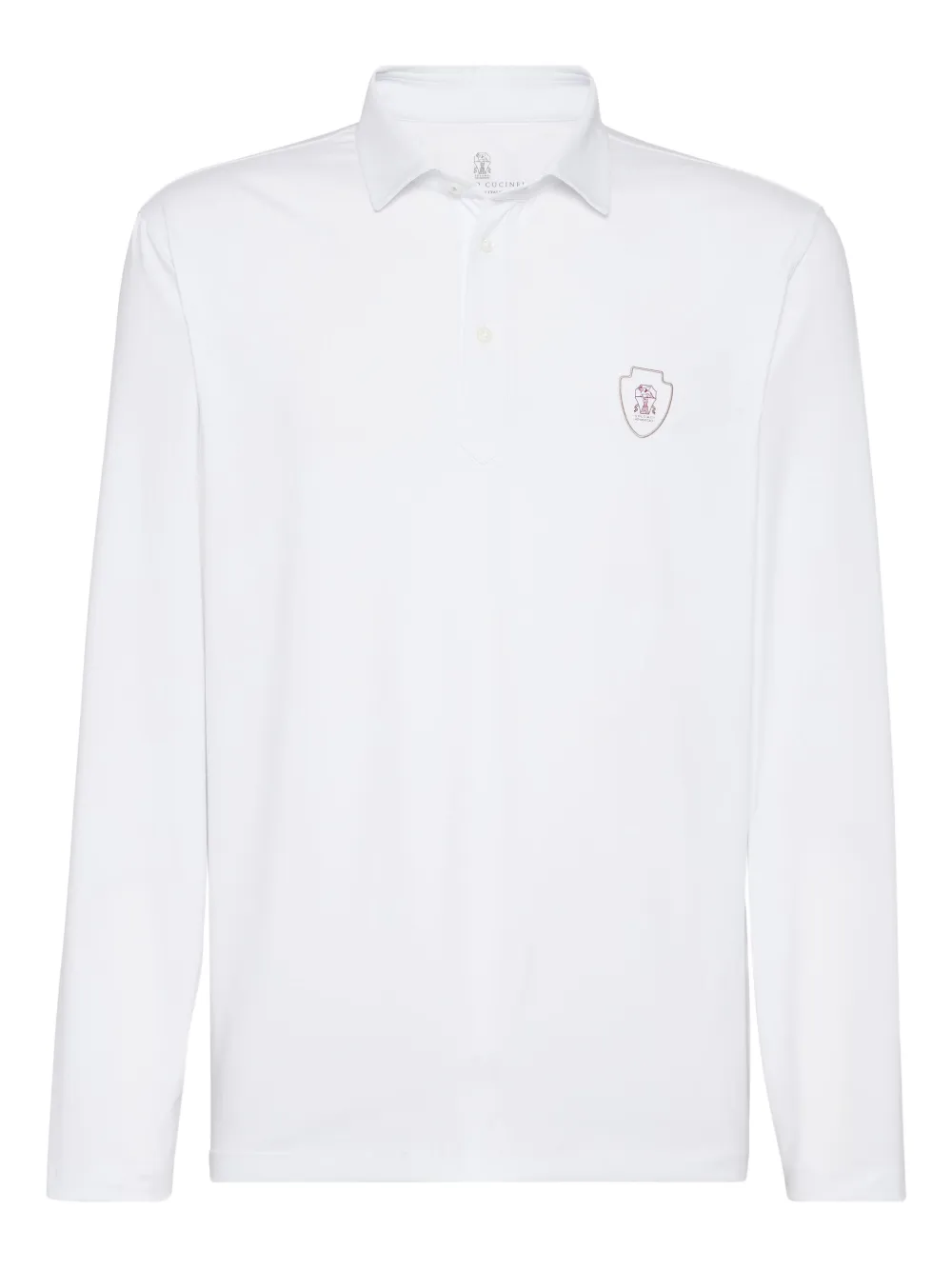 Brunello Cucinelli long-sleeve polo shirt Wit