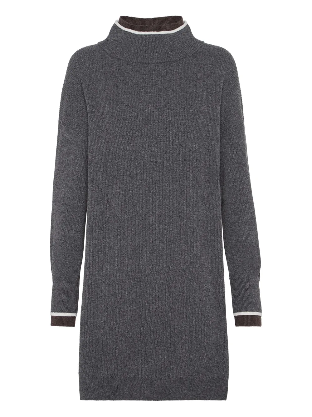 Brunello Cucinelli High-neck Ribbed-knit Mini Dress