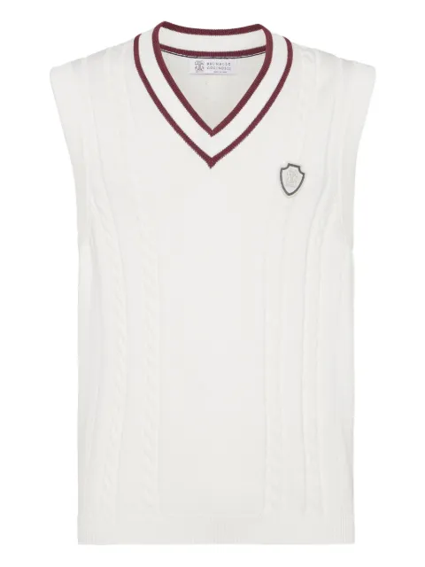 Brunello Cucinelli cable-knit V-neck vest