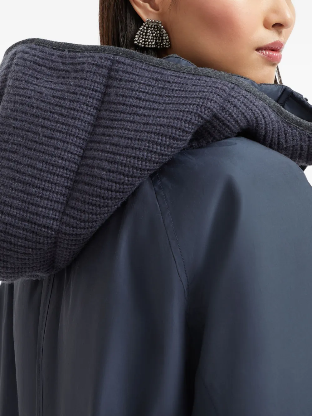 Brunello Cucinelli hooded padded jacket Blauw