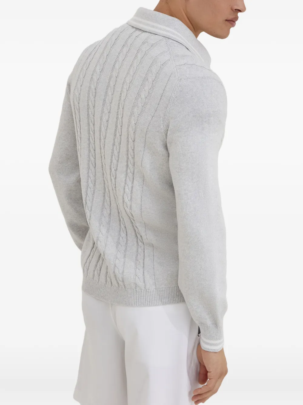 Brunello Cucinelli Kabelgebreid vest Grijs