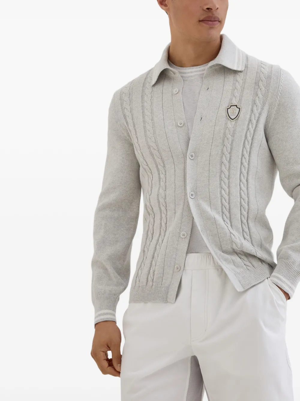 Brunello Cucinelli Kabelgebreid vest Grijs