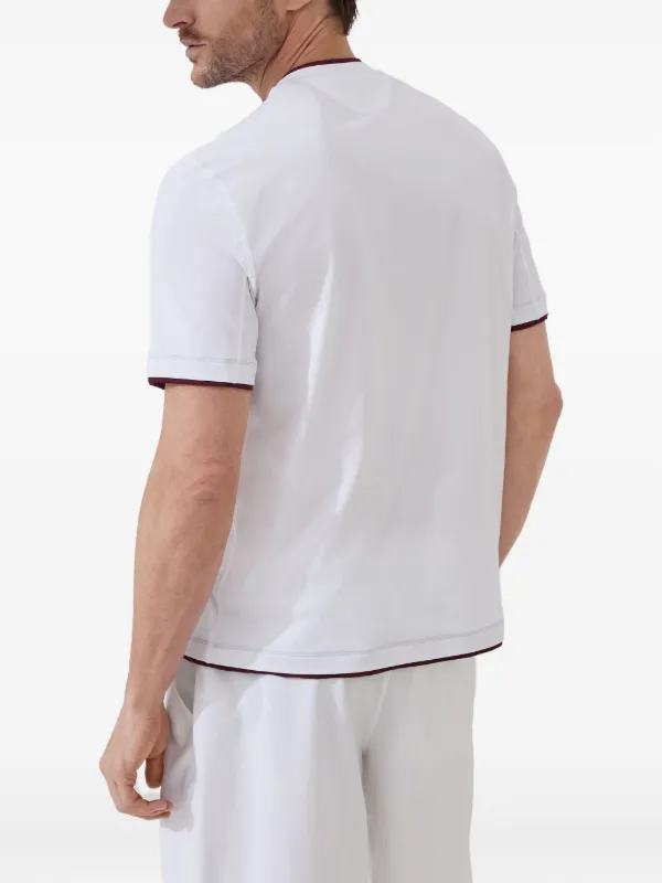 Brunello Cucinelli logo-plaque crew-neck T-shirt | White | FARFETCH JO