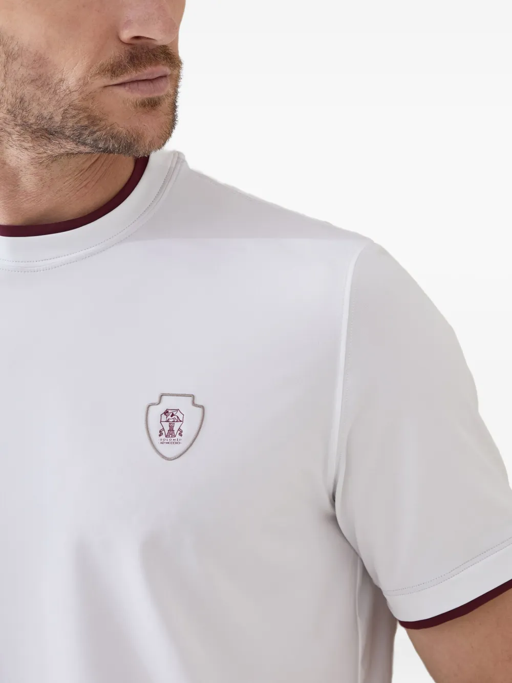 Brunello Cucinelli T-shirt met logoplakkaat Wit