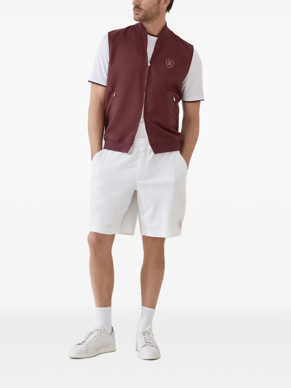 Brunello Cucinelli T-shirt met logoplakkaat Wit