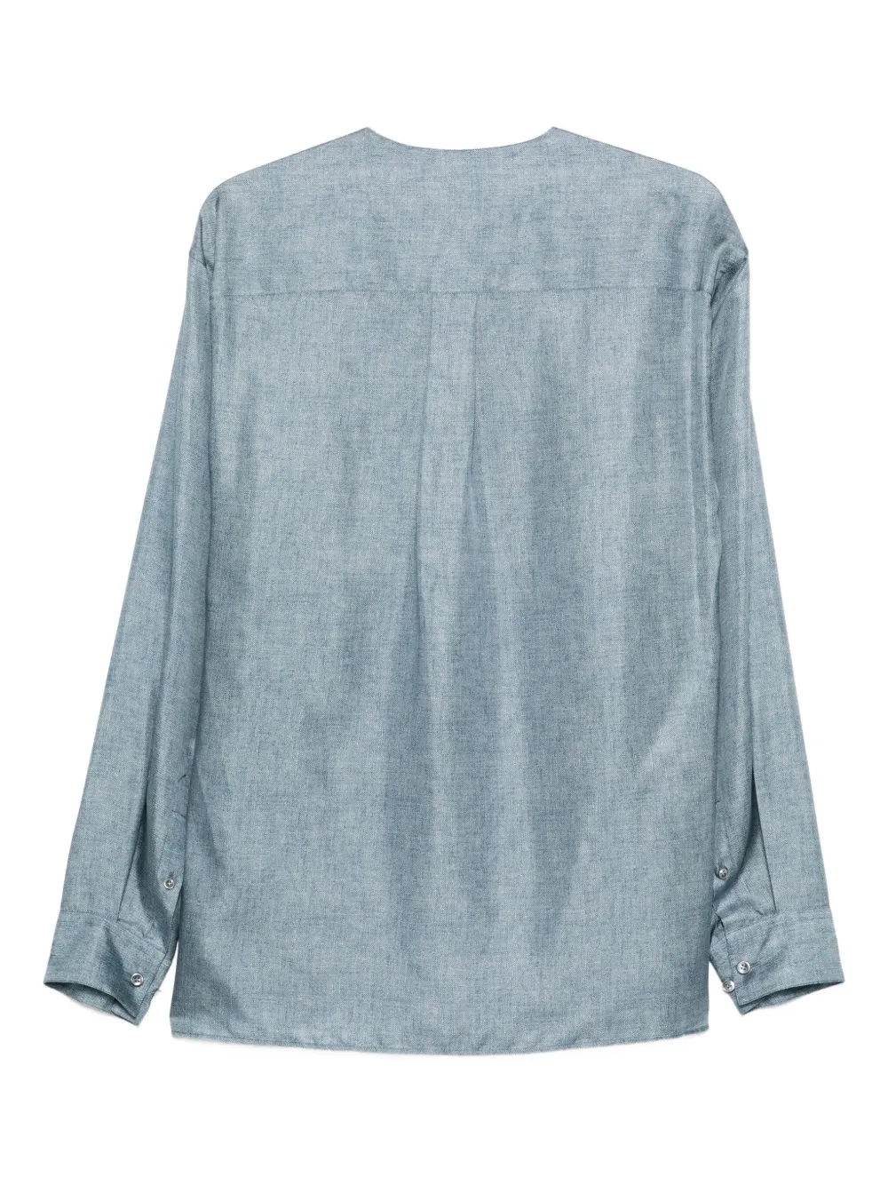 Giorgio Armani Overhemd met V-hals en knoopsluiting Blauw