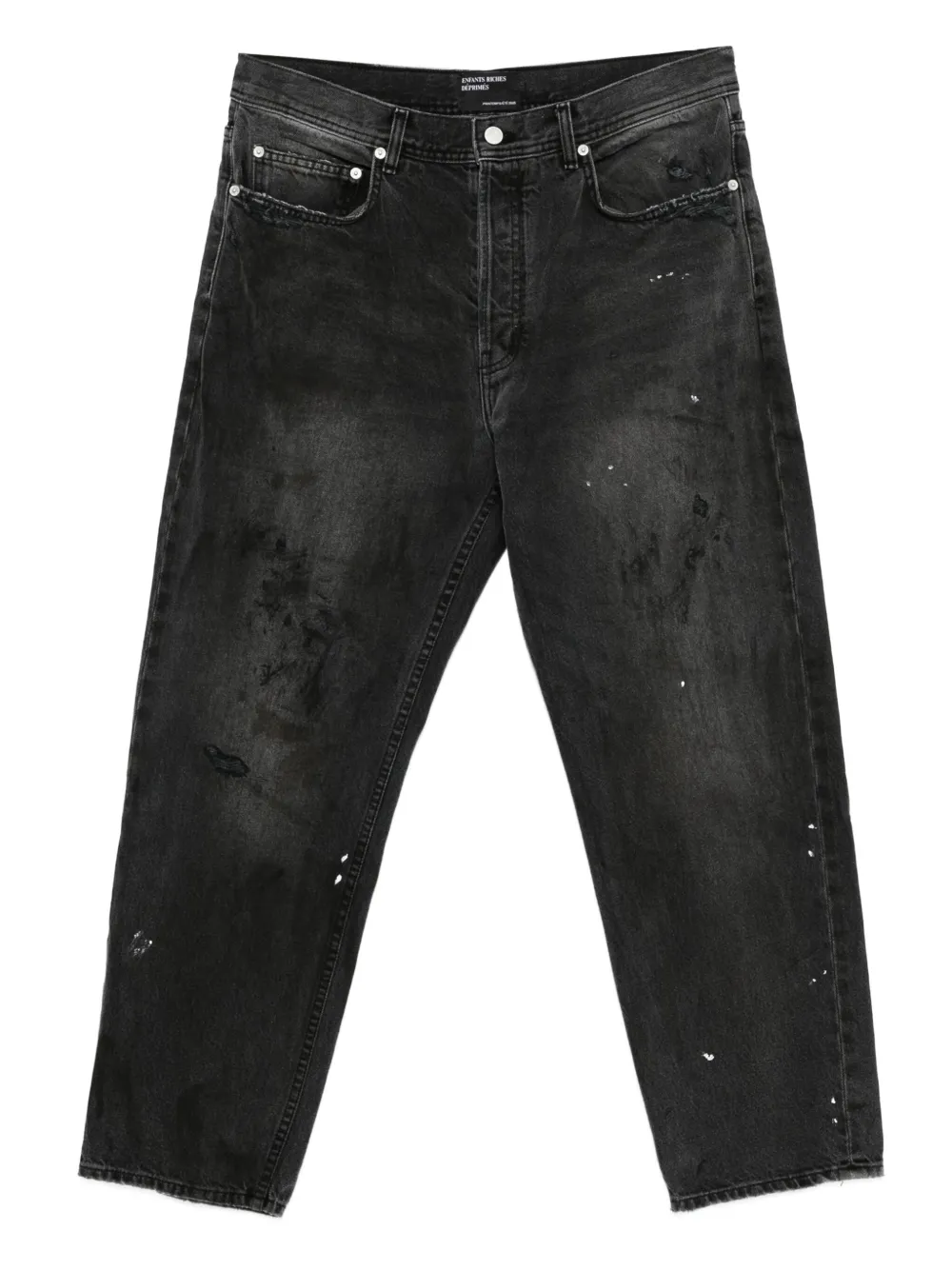 Enfants Riches Déprimés paint-splatter distressed jeans - ブラック Enfants Riches Déprimés paint-splatter distressed jeans - ブラック