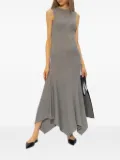AMI Paris Godet ribbed asymmetric dress - Grey