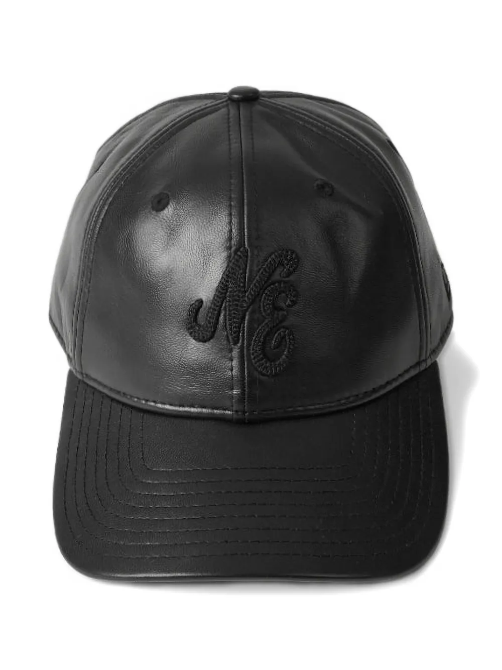New Era Image 9twenty Leather Cap In Black